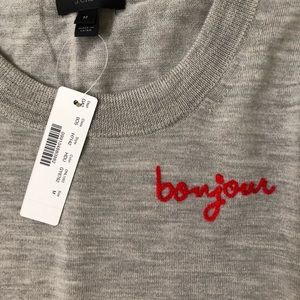 J.Crew Tippi Bon Jour Sweater Medium NEW WITH TAGS